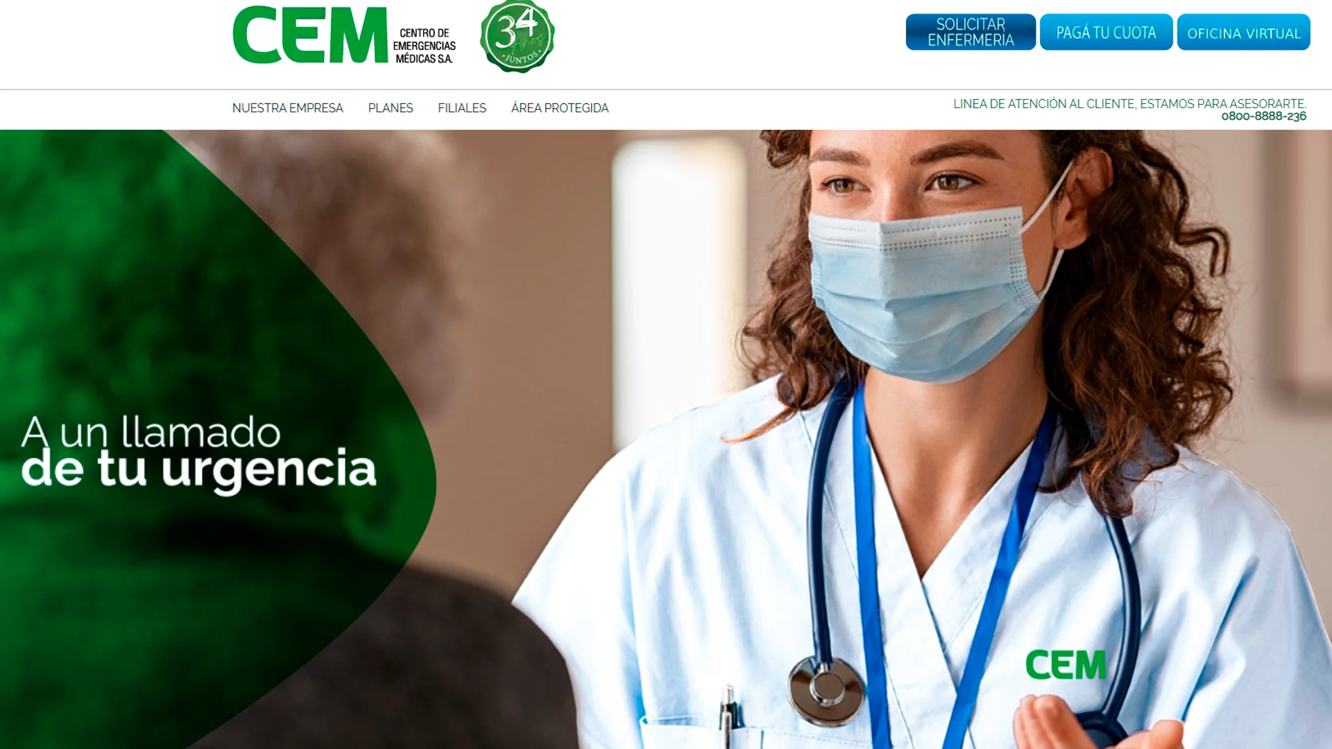 Sitio institucional para Centro de Emergencias Medicas.