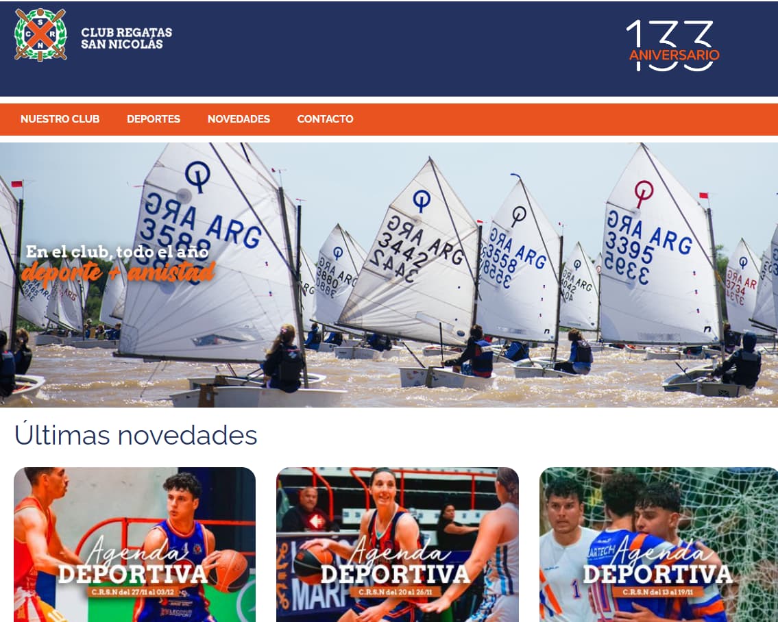 Wordpress institucional para Club de Regatas San Nicolas